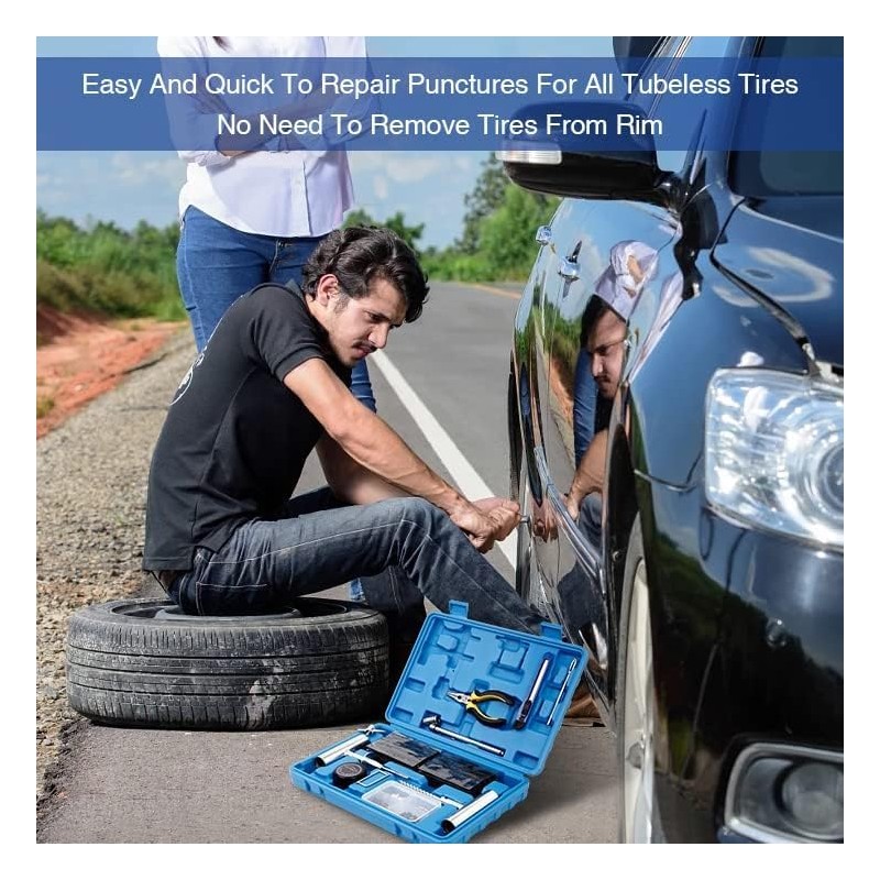 AUTOWN Flat Tire Repair Kit with Plug 68 Pcs for