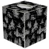 Black Ski Toile Paper Mache Tissue Box Cover