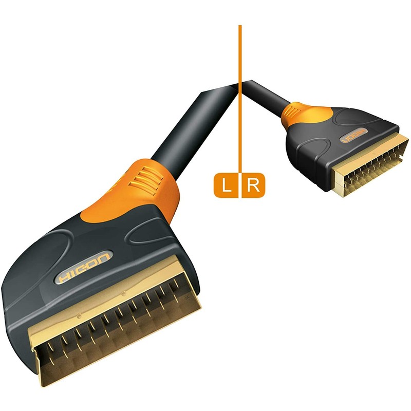 HICON ERGONOMIC SCART Cable OFC Standard Swivel Plug | HIE