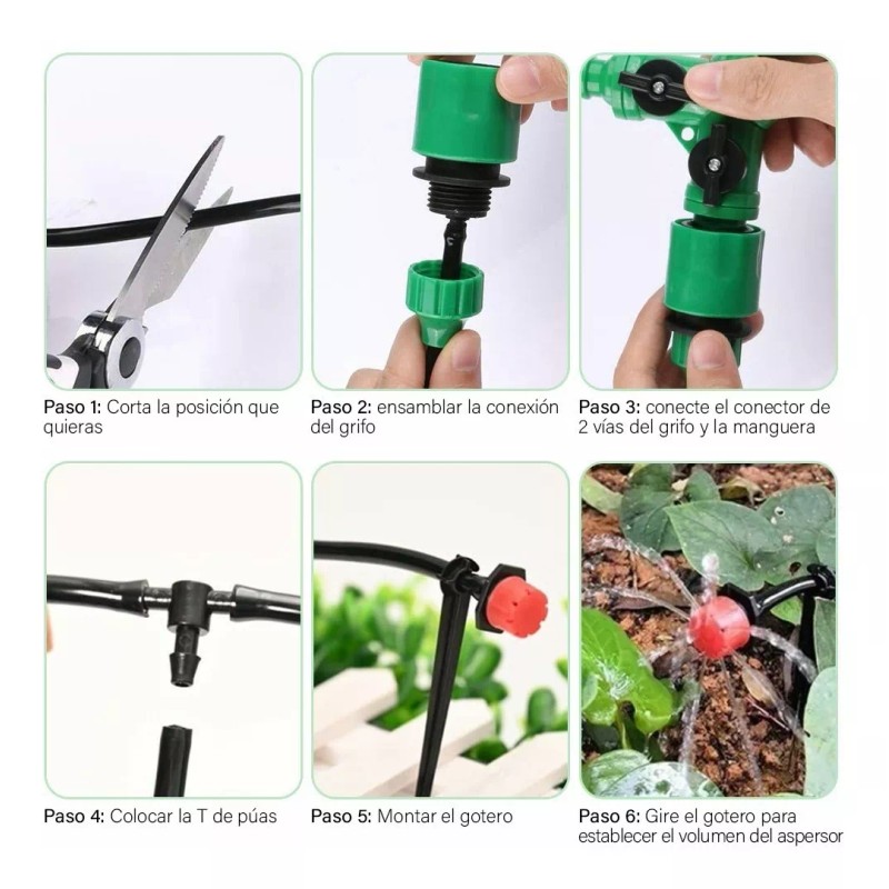 FEYMITECHNO SHOP Sistema De Riego Automático Ahorrador Por Goteo 50m,