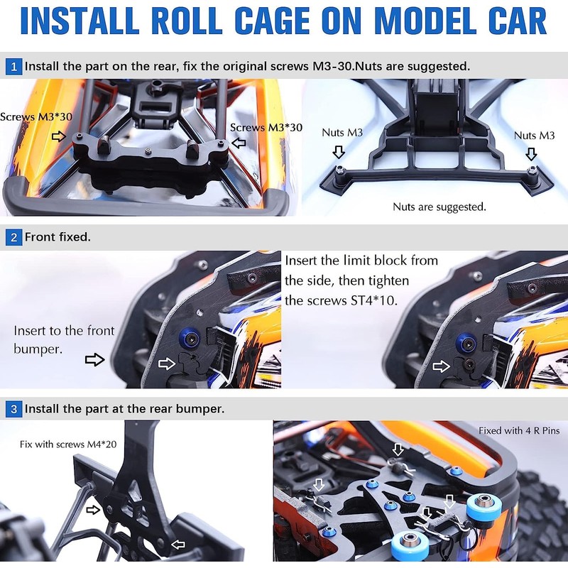 QingLeng Nylon Roll Cage Body Chassis Protect Keel Frame Kit