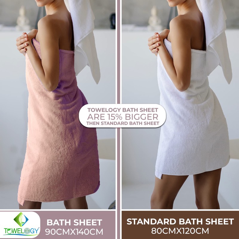 Towelogy® Premium Quick Dry Bath Sheets Oeko-Tex Certified Ecofriendly 100%