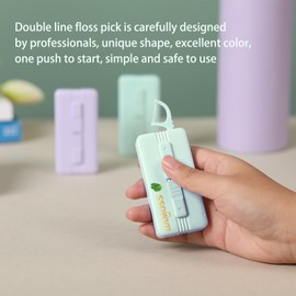 Twin Line Mint Floss Picks,Storage 10 Count No Break Flosser Organzier Travel Case,SuperClean Teeh in 1 Mins,Fresh Breath, Oral Health,Ultra-Compact for A Purse,Pocket,or Bag(Green)…