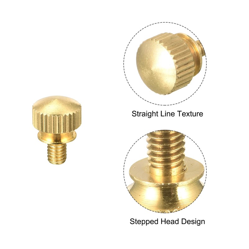 sourcing map Pack of 10 Knurled Screws M4 x 6