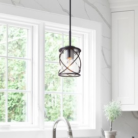 mavcadonf Kitchen Island Light, Pendant Lights Stairwell Lighting Chandelier for Dining Room, Modern Linear Pendant Light for Kitchen Island Living Room with Adjustable Rods, Metal Black