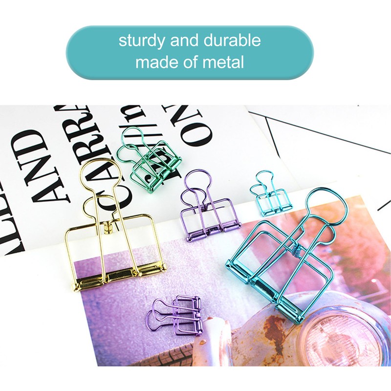 90 Pcs Binder Clips 32mm Hollow Strong Clamping Force Metal
