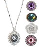 Hidden Hollow Beads Snap Interchangeable Women's Fashion Jewelry Necklace, 18"