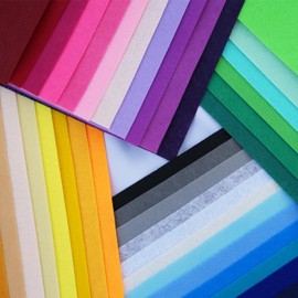 flic-flac 40pcs Felt Fabric Sheet 8"x12" Assorted Color DIY Craft Felt Squares Pack Nonwoven