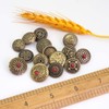 Youmeizer 15 pcs Antique Fasteners Snaps Decorative Snaps Button Set