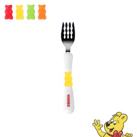 HARIBO Goldbear Fork - Kids & Toddlers Plastic Flatware with HARIBO Goldbear Figure Handle, Kids Eating Utensils for 4 years + Child, BPA Free Silverware for Kids (Yellow)