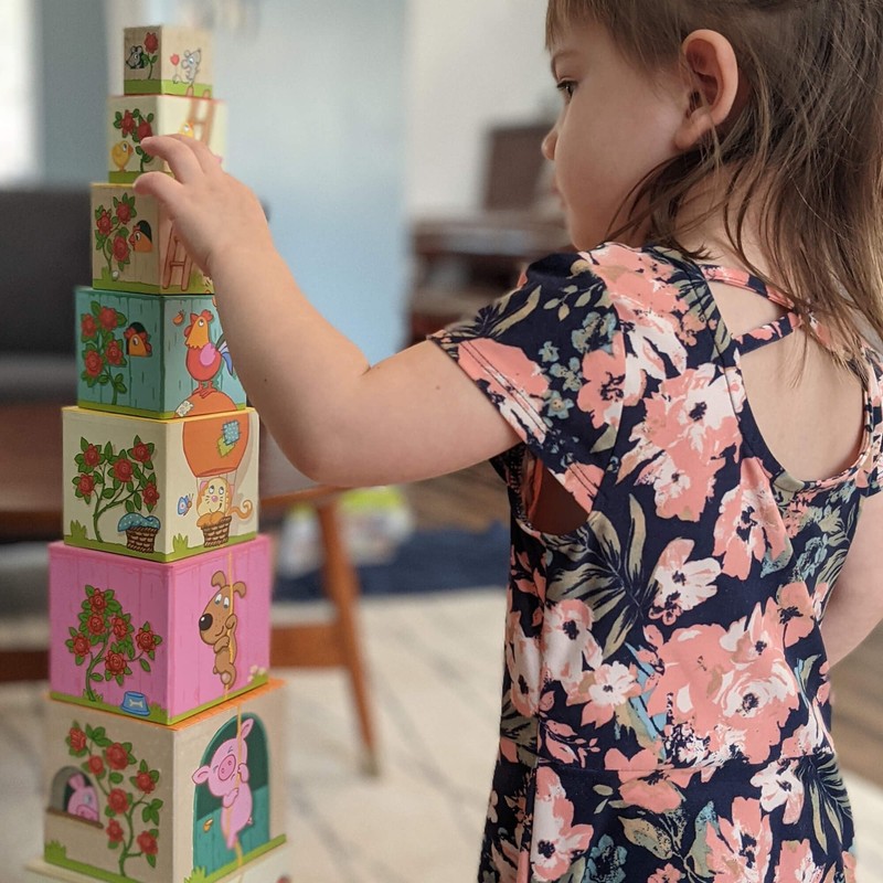 HABA Stacking Cubes on the Farm,multicolored