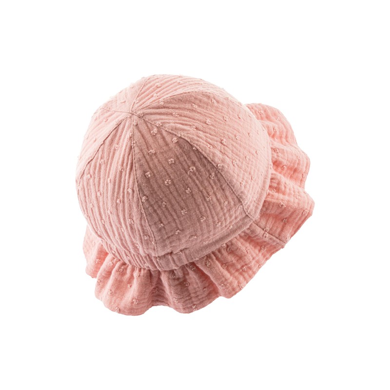 Sterntaler Girls' Muslin Printed Polka Dot Hat, Matt Pink, 51