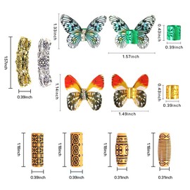 Dsoar 28 Pcs Imitation Wood Tube Beads for Dreadlocks Braids, Butterfly Cuffs & Hair Cuffs, Adult Unisex Hair Accessories, 1 Count (Pack of 28)