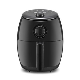 Elite Gourmet EAF-0201 Personal Compact Space Saving Electric Hot Air Fryer Oil-Less Healthy Cooker, Timer & Temperature Controls, 1000W, 2.1 Quart, Black