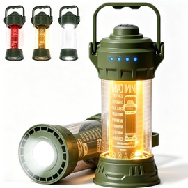 USB Rechargeable Camping Lantern, LED Camping Lights 3 Colors 6 Modes, Mini 2-in-1 Portable Outdoor Emergency Light & Flashlight for Hiking & Power Outages, Tent Lighting Essential Gear with Lanyard