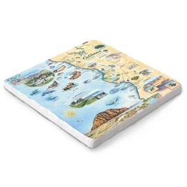 Xplorer Maps California Central Coast Natural Stone Trivet