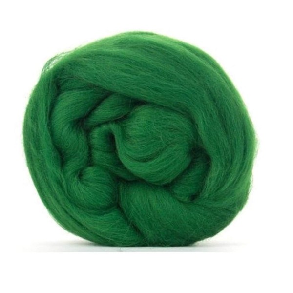 Forest Green Merino Wool roving/Tops - 50gm. Great for Wet Felting/Needle Felting, and Hand Spinning Projects.