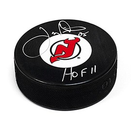 Joe Nieuwendyk Signed New Jersey Puck with HOF Note