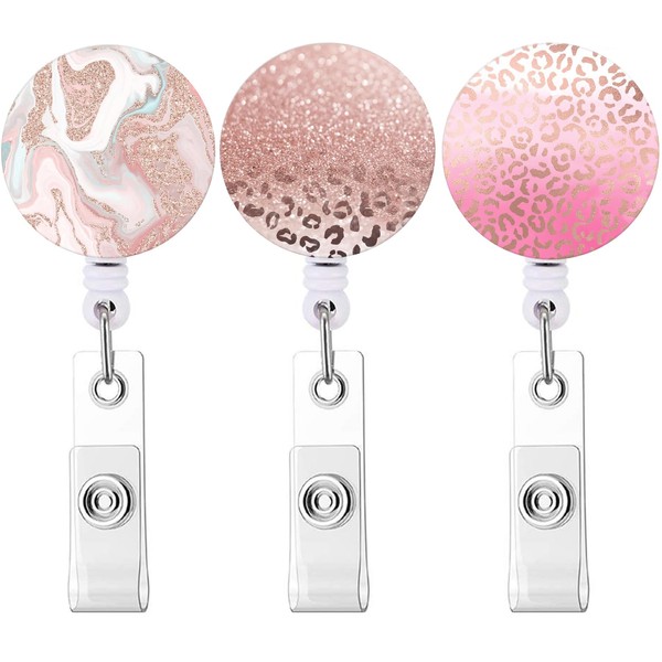 Badge Reel, Retractable Nurse Badge Holder with Alligator Clip ID