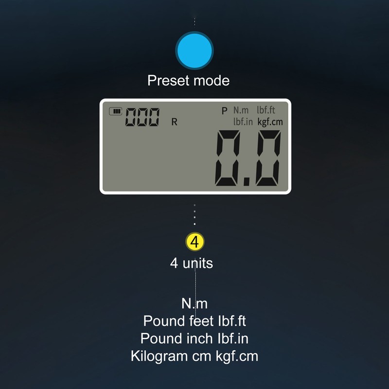 Mini Digital Torsion Wrench 1/4in Ratchet Head Electronic Torsions Wrenches