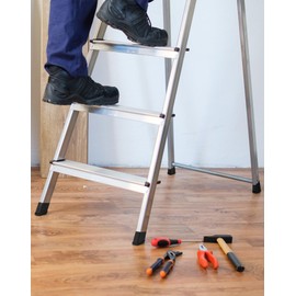 QWORK® Set of 4 Universal Rubber Ladder Feet 25 x 50 mm Non-Slip Thick Protective Caps for Household and Painting Ladders