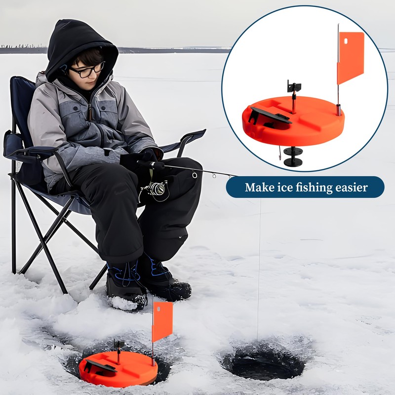 Adnee Ice Fishing Tip-Up - 10.5" Thermal Tip-Up with Orange