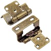 1/2" Overlay Partial Wrap Cabinet Door Hinges, Antique Brass Self