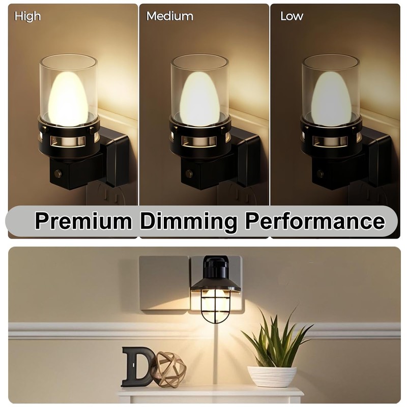 ZwwYvv Night Light Bulbs,E12 Candelabra Base,4 Watt/C7/120V Decorative Bulb,Warm White,6