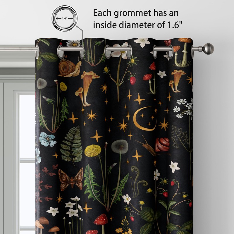 Moonslim Brown Gray Blackout Curtains, Grey Rustic Abstract Rustic Farmhouse