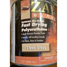 Zar Ultra 328 Interior Oil Based Fast Drying Polyurethane Clear Gloss Quart