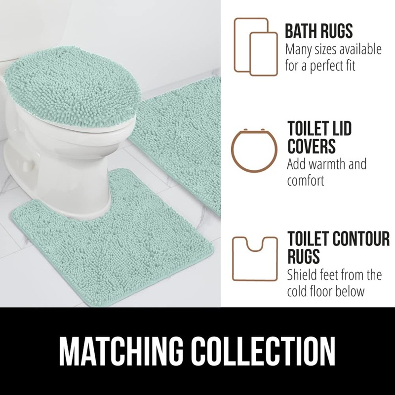 GORILLA GRIP Bath Rug Mat 48x24, Soft Absorbent Chenille, Quick