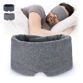 Sleeping eye mask, blindfold, wide type, soft heating Blackout gray