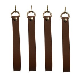 Synthetic Leather Curtain Tiebacks , Buckle Holdback Drapery Curtain Tie Back, Modern Vintage Unique Decorative Holdbacks Leather Rope Belt Curtain Tie with 4 Metal Screw Wall Hooks (Brown, 4)