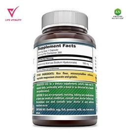 Amazing Formulas Hyaluronic Acid 100 mg 360 Caps Exp 03/2025