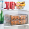 MFBJXC Egg Holder for Refrigerator,60 Eggs Clear Drawer Organizer,2 Layer