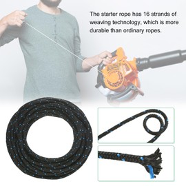 M METERXITY Recoil Starter Rope Pull Cord 5.5mm 10m Pull Starter Rope with Handles Nylon Pull Cord Pull Starter Rope for Mower/Chainsaw/Trimmer/Brush Cutter [Black Blue,Black]
