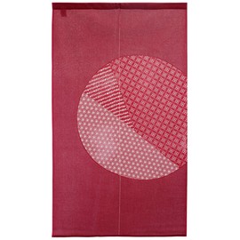 NEXT Print Noren Yayoi (Yayoi) Width 33.5 x Length 59.1 inches (85 cm) x Length 59.1 inches (150 cm) (Red) Split Part Free Cut OK Tapestry