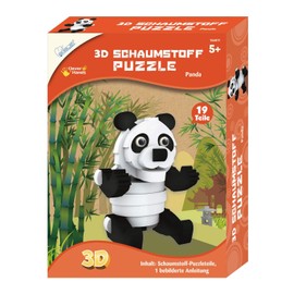 Mammut 156011 3D Puzzle Panda Craft Set, Puzzle Game with Safari Animals, Foam Animal Puzzle, Complete Set with Puzzle Pieces and Instructions, Creative Puzzle Set for Children from 5 Years