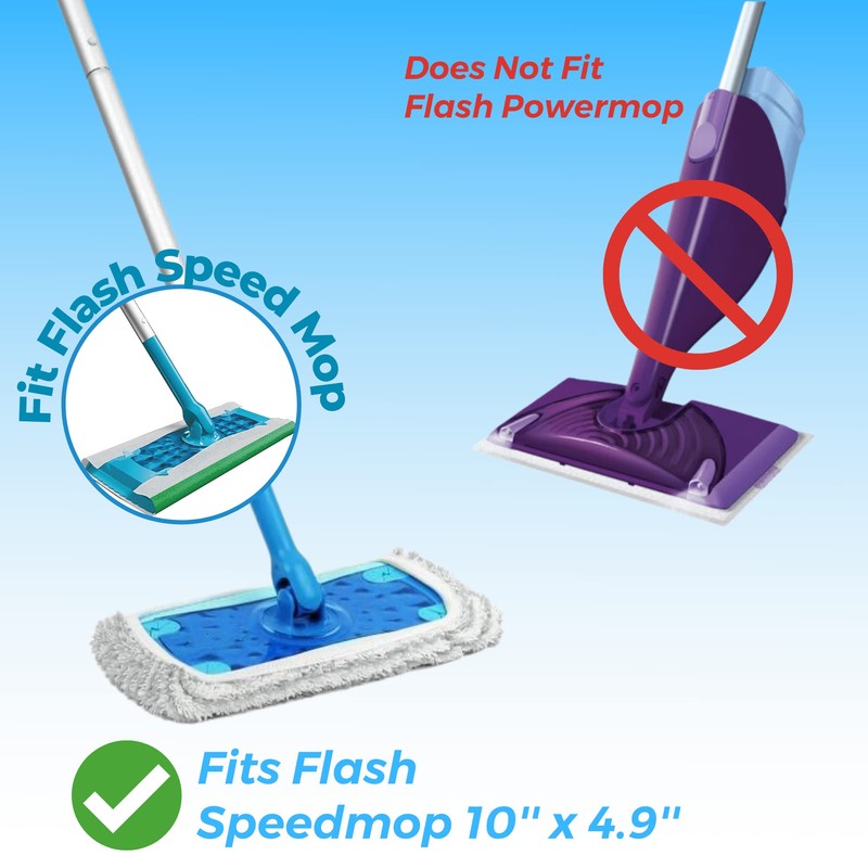 Zeltauto 4 Pack Reusable Scrub Mop Pad for Flash Speedmop