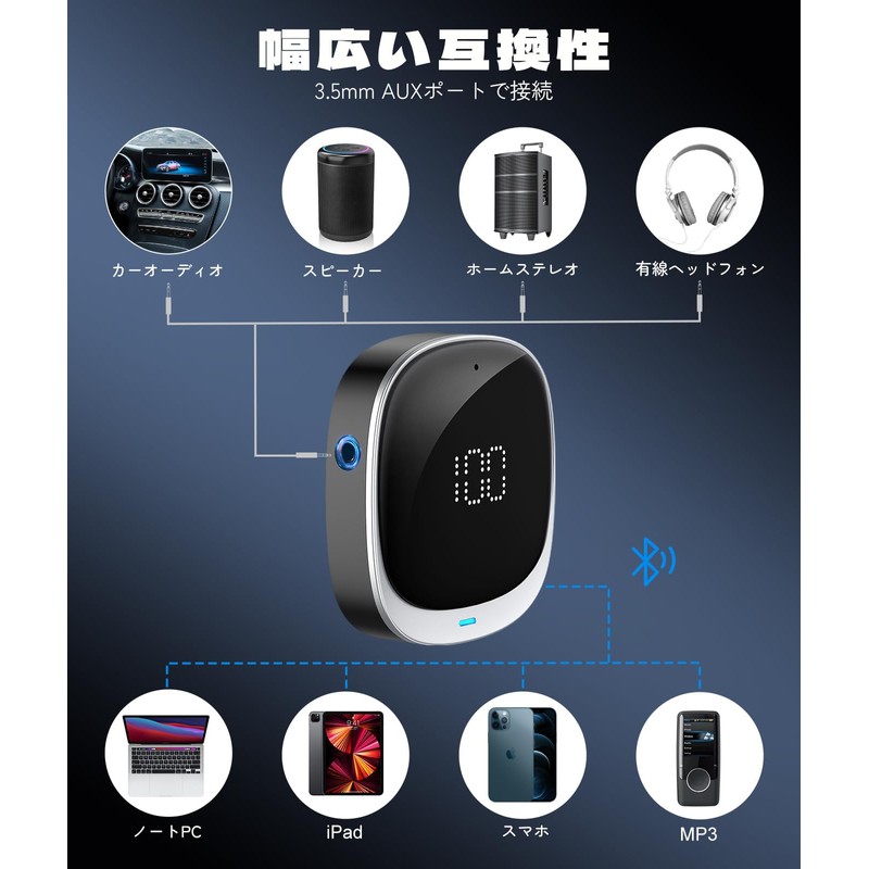 [2025 Model & Aux Bluetooth Receiver] TEOOT Bluetooth Receiver, Car