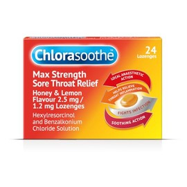 Max Strength Sore Throat Relief Honey & Lemon Lozenges