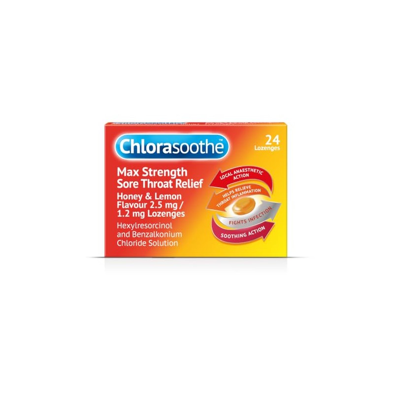 Max Strength Sore Throat Relief Honey & Lemon Lozenges