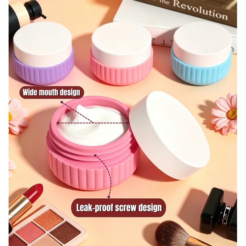 TSA Travel Cosmetic Containers Cream Jars(Pinkblue)