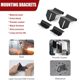 No Need Drilling 50 inch Curved Straight LED Light Bar Upper Windshield Pro-fit Cage Mounting Brackets Compatible with Polaris Ranger 570 900 1000