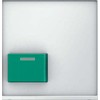 Hager q.1 Push-Button Cover Green Down Polar White