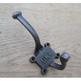 IRONMONGERY WORLD® GWR - 1 X CAST Iron Station Railway Coat Hook Hallway Hanging Rack Hook Hanger