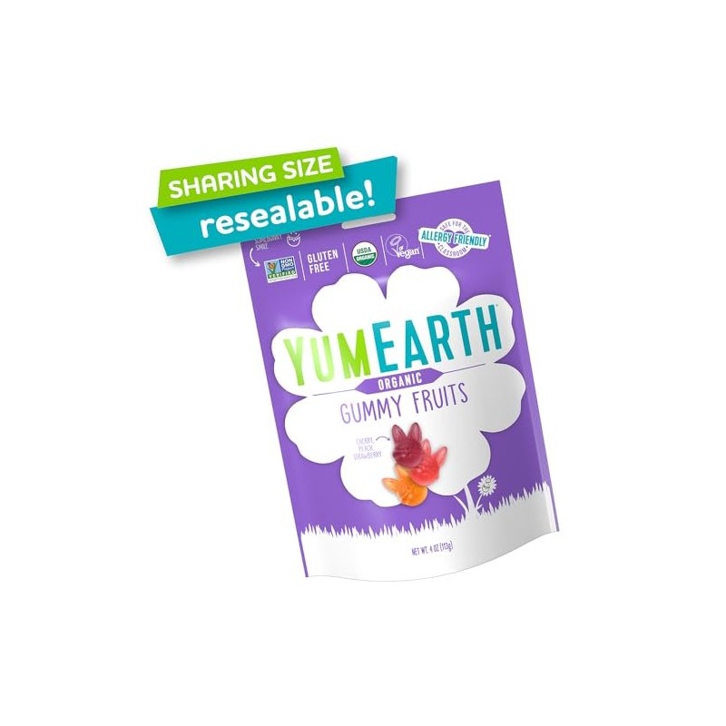 YumEarth Gummy Fruits Allergy Friendly Organic Vegan Candy 4 oz