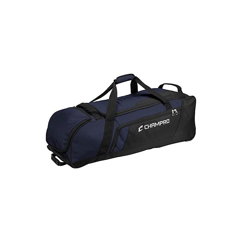 CHAMPRO Boss Wheeled Catcher's Roller Bag, Navy