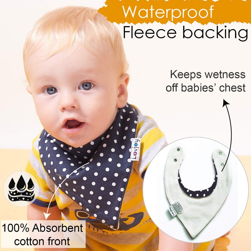 Lovjoy Bandana Dribble Bibs, Super Absorbent & Soft for Teething