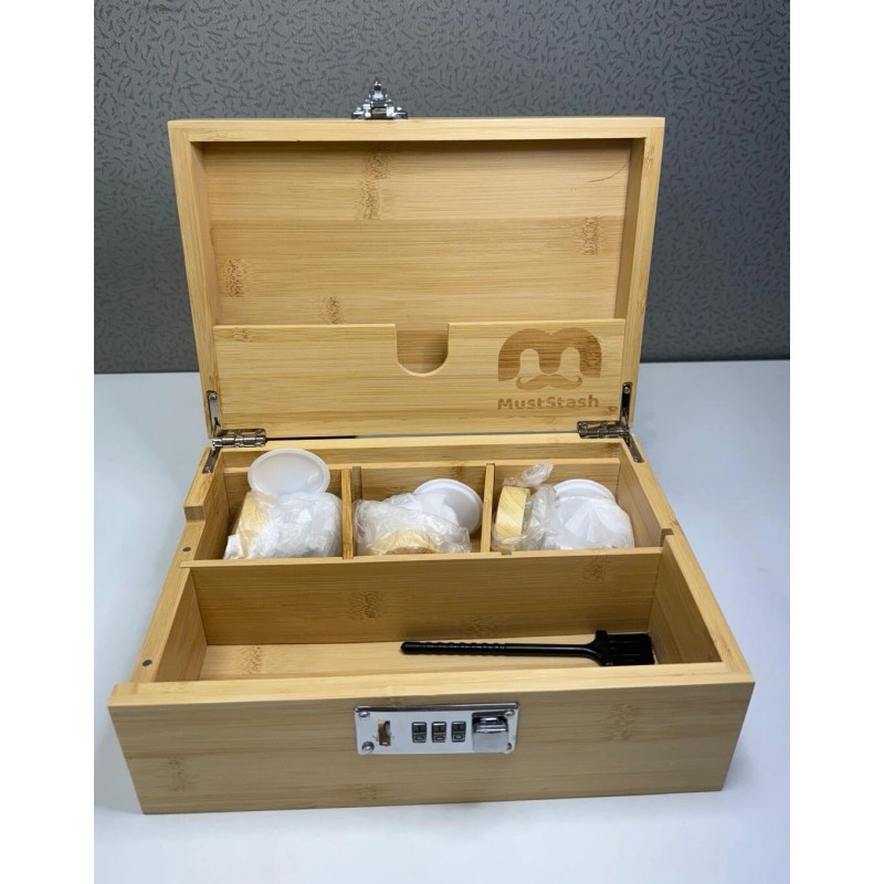 Urban Sombrero Bamboo Stash Box by MustStash, with Combination Lock